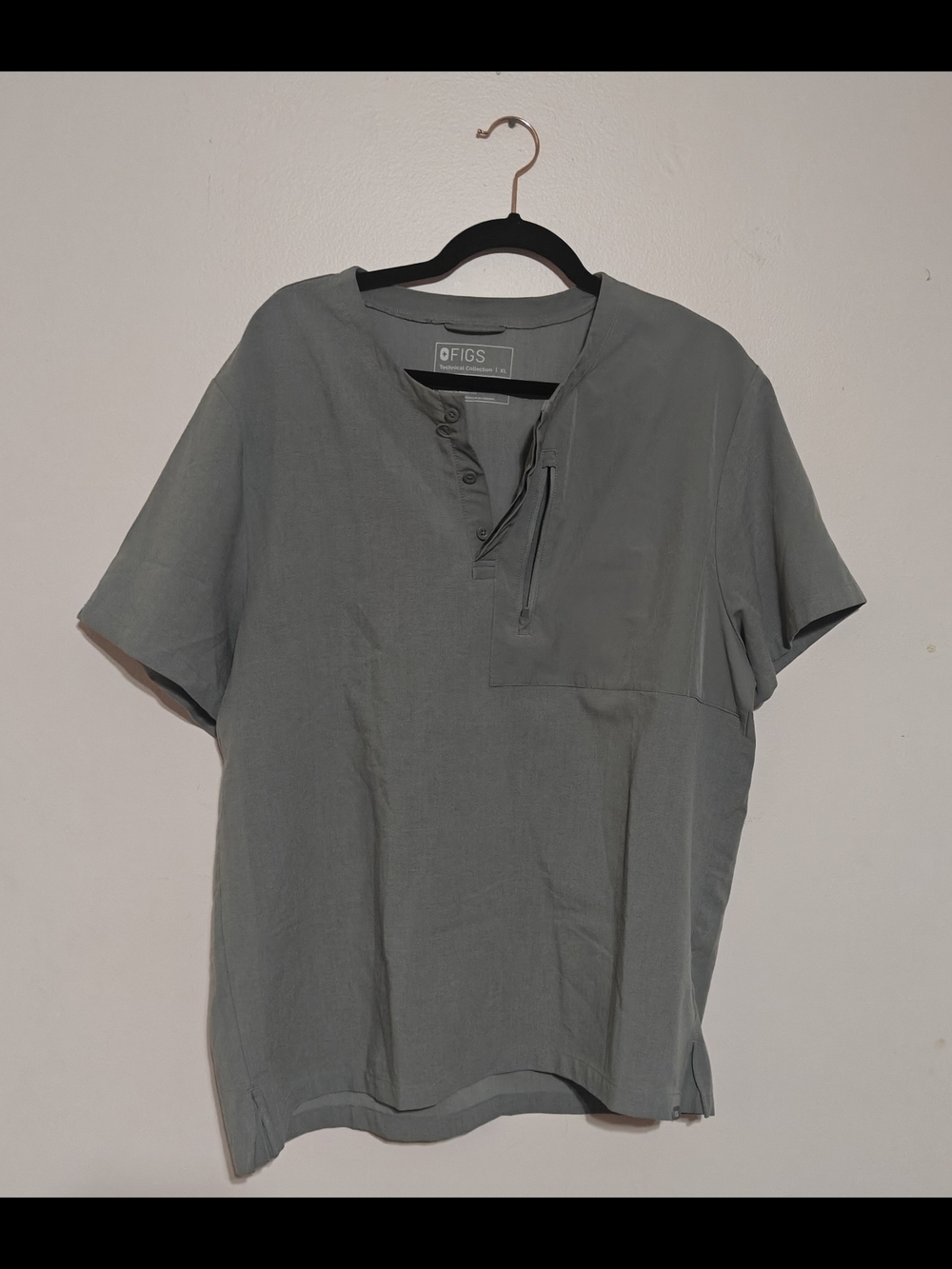 FIGS Technical Collection Scrub Top in Grey